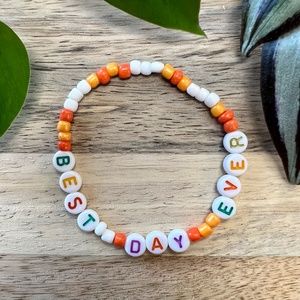 Best Day Ever Bracelet | Orange Seed Beads | Elastic Stretch | Mac Miller